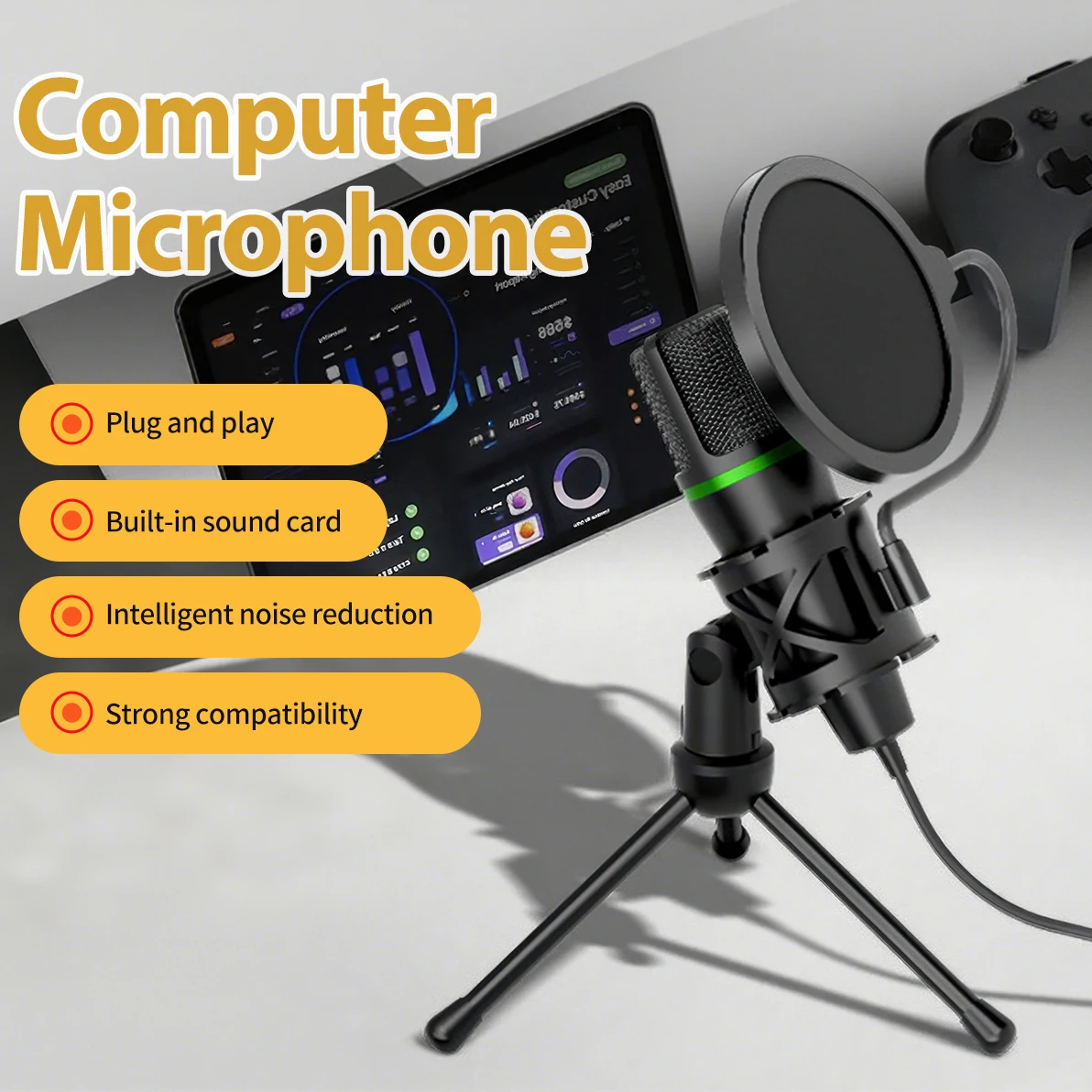 ميكروفون مكثف سلكي USB للكمبيو - مراجعة Laptop Accessories Usb وسعره