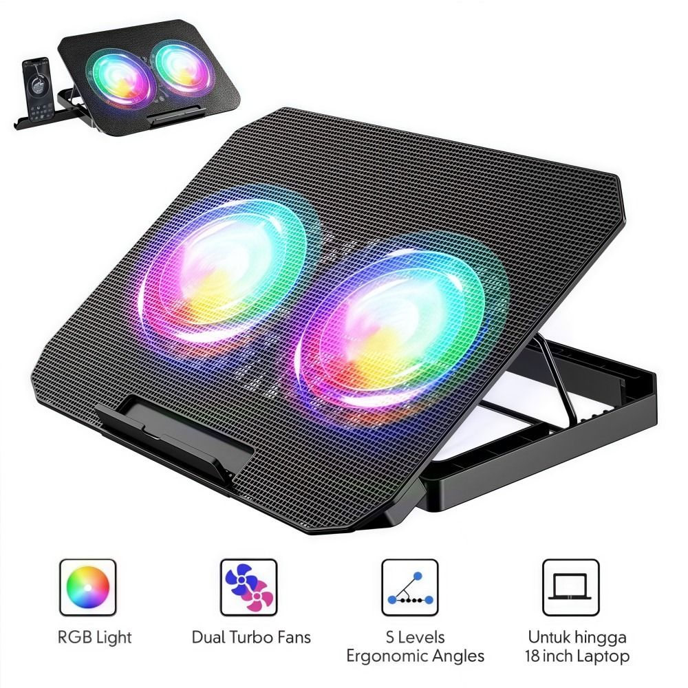 مبرد لابتوب بمروحتين مع حامل ه - مراجعة Laptop Accessories Cooling Pad وسعره